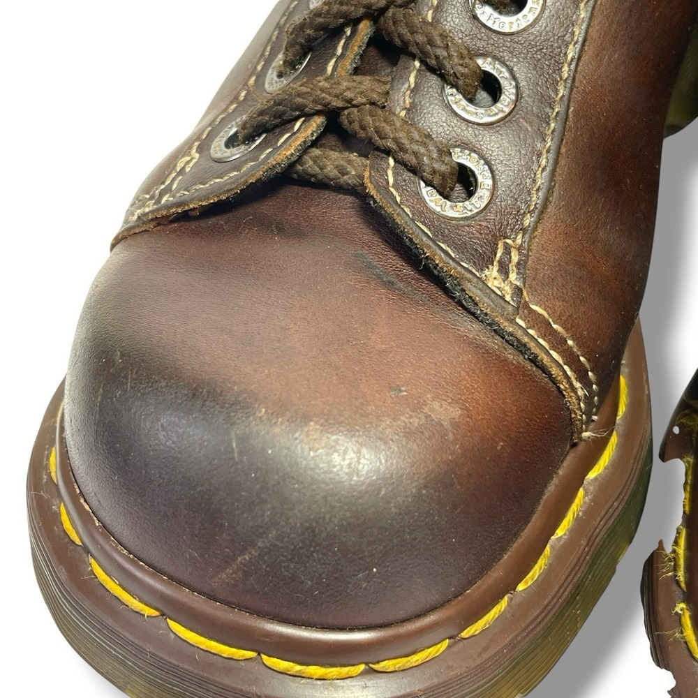 Vintage Dr Martens Booties Womens Size Tag 5 (US-7?), Brown Made in England 8542 - Picture 9 of 15